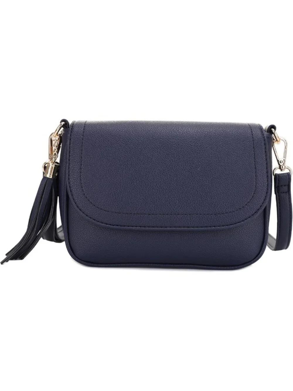 Trendy Small Crossbody Bag for Women - Flap Saddle Purse with Tassel, Vegan
